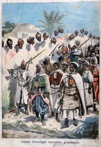 Kolonne von gefangenen marokkanischen Aufständischen in Tadla durch die Armee von Sultan Abdul-Hafiz, 1897 von Fortuné Méaulle