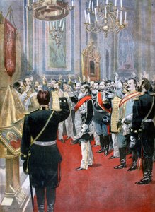 Ablegen des Treueeids auf Zar Nikolaus II., russische Kirche in Paris, 1894
