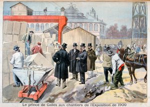 Der Prinz von Wales besucht die Baustellen für die Weltausstellung 1900, Paris, 1898 von Fortuné Méaulle
