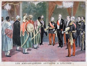 Die Botschafter von Abessinien besuchen den Élysée-Palast, 1898