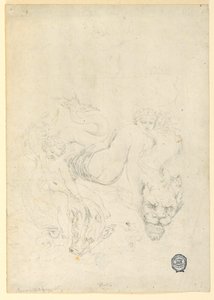 Thetis und Amor reiten auf Fischen, ca. 1820 von Fortunato Duranti