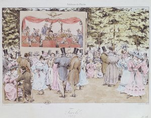 Musikalische Unterhaltung im Neuen Tivoli-Garten, Paris, graviert von C. Motte, 1827 von Fortune Delarue
