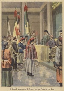 Auguste Gérard, der französische Botschafter in China, wird vom Kaiser empfangen