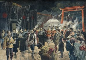 Begräbnis der Kaiserinwitwe Eisho, Kyoto 1897 von Fortune Louis Meaulle