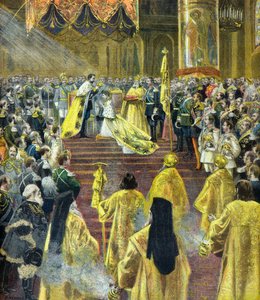 Zeremonie der Krönung von Zar Nikolaus II. im Mai 1896