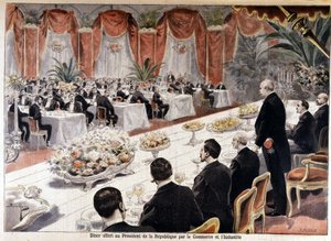 Abendessen, das dem Präsidenten der Republik Felix Faure von Handel und Industrie angeboten wurde, „Le petit journal“ 24. Oktober
