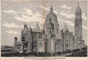 Einweihung der Basilika Sacré-Cœur in Montmartre im Jahr 1891 (Erscheinung des Denkmals nach vollständiger Fertigstellung) - Gravur von Meaulle im Jahr 1891