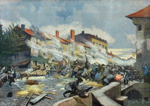 Die Verteidigung von Rambervillers durch die Bevölkerung gegen die Preußen von Fortune Louis Meaulle