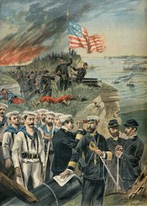 Landung amerikanischer Truppen in Guantanamo, Spanisch-Amerikanischer Krieg 1898 von Fortune Louis Meaulle