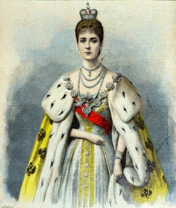 Porträt von Alexandra Feodorowna im Krönungsgewand von Fortune Louis Meaulle