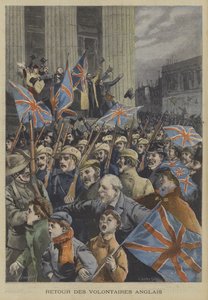 Soldaten der City of London Imperial Volunteers marschieren durch London nach ihrer Rückkehr aus dem Burenkrieg von Fortune Louis Meaulle
