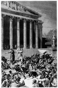 Allgemeines Wahlrecht und die Republik vertreiben Händler aus dem Tempel von Fortune Louis Meaulle