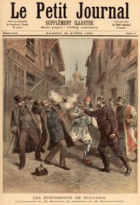 Ereignisse in Bulgarien: Die Ermordung von Herrn Beltchef in Anwesenheit von Stefan Stambolov (1854-95) aus 