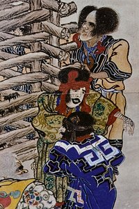 Die großen Führer des achtzehnten Jahrhunderts Ainu: Itokoi und Shinichi aus Akkeshi, Chosama aus Uraashibetsu und Shonko aus Noshappu, insbesondere, Illustration von Fosco Maraini