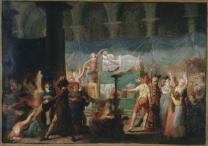 Begräbnis von Marat, in der Kirche der Cordeliers, 15. und 16. Juli 1793, um 1793