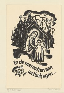 Weihnachtskarte für 1933 von Bernard W.M. Ottevanger von Fré Cohen