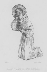 St. Franziskus von Assisi (Lithografie) von Fra (after) Angelico