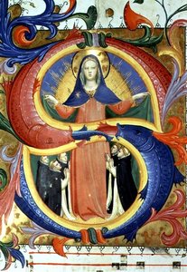 Ms 558 f.156v Historisierte Initiale 