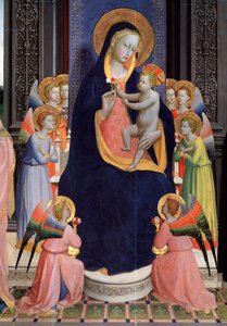 Madonna mit Kind und Engeln (Detail des Altars von St. Dominikus oder Pala di Fiesole)
