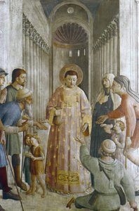 Der heilige Laurentius verteilt Almosen (Fresko)