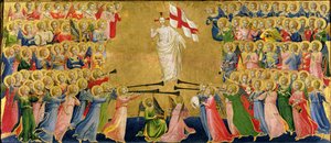 Christus verherrlicht im Hof des Himmels, 1423-24 (Detail) von Fra Angelico