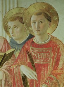 Madonna des Schattens, Detail von St. Thomas von Aquin und St. Laurentius, aus dem Korridor im ersten Stock