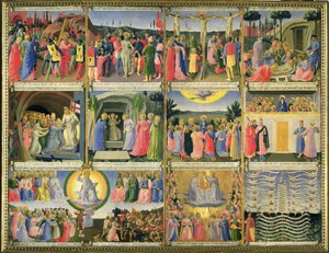Szenen aus der Passion Christi und dem Jüngsten Gericht, ursprünglich Schubladen eines Schranks zur Aufbewahrung von Silber, ca. 1450-53 (Tempera auf Holz) von Fra Angelico