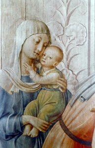 Der heilige Laurentius gibt Almosen an die Armen (Detail), Mitte des 15. Jahrhunderts