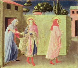 Die Heilung der Palladia durch SS. Cosmas und Damian, Predella vom Annalena-Altar, 1434 von Fra Angelico