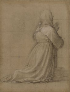 Frau kniend im Gebet, von hinten gesehen (Studie für die Figur der Hl. Katharina) von Fra Bartolomeo