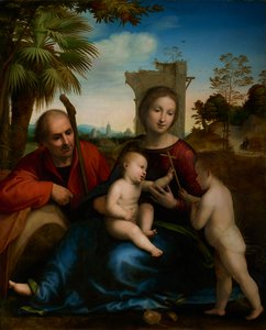 Die Rast auf der Flucht nach Ägypten mit Johannes dem Täufer, ca. 1509
