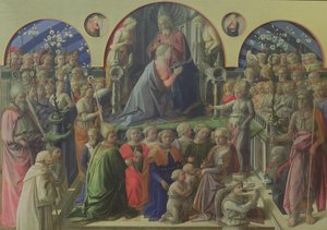 Krönung der Jungfrau mit Heiligen und Engeln, 1441-47 von Fra Filippo Lippi