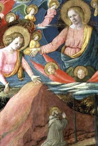 Der Tod des Heiligen Hieronymus mit Inghirami als Stifter, Detail (1459-60) von Fra Filippo Lippi