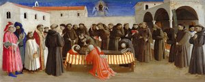 Klage über den heiligen Franziskus Szenen aus dem Leben des heiligen Franziskus von Assisi, ca. 1429 von Fra Giovanni Angelico da Fiesole