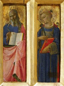 Heiliger Johannes der Evangelist und Heiliger Stephanus aus dem Perugia-Altar von Fra Giovanni Angelico da Fiesole