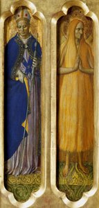 Heilige Ludwig von Toulouse und Maria von Ägypten vom Perugia-Altar, ca. 1437 von Fra Giovanni Angelico da Fiesole