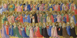 Die Vorläufer Christi mit Heiligen und Märtyrern, Tafel vom Fiesole San Domenico Altarbild, ca. 1423-1424