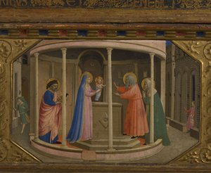Die Darstellung im Tempel, Der Verkündigungsaltar mit 5 Predella-Szenen, 1430-1432 von Fra Giovanni Angelico da Fiesole