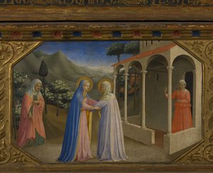 Die Heimsuchung Die Verkündigung Retabel mit 5 Predella-Szenen, 1430-1432 von Fra Giovanni Angelico da Fiesole