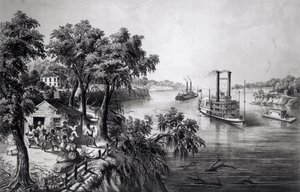 Niedrigwasser im Mississippi, veröffentlicht von Currier und Ives, 1867 von Frances Flora Bond Palmer