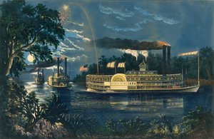Eine Biegung am Mississippi - Der Abschiedsgruß, 1866 von Frances Flora Bond Palmer