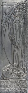 Repoussé-Weißmetallplatte, 1893 von Frances Macdonald