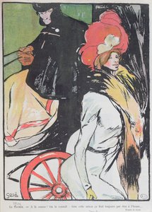 Karikatur eines Kutschers mit einer Kurtisane, 1901 von Francesc Xavier Gosé