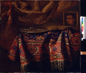 Stillleben mit Selbstporträt von Francesco (b.1640) Fieravino