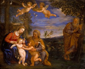 Heilige Familie mit St. Elisabeth und St. Johannes von Francesco Albani