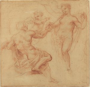 Paris überreicht Venus den Apfel von Francesco Albani
