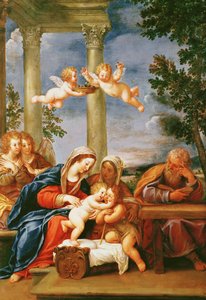 Die Heilige Familie mit St. Elisabeth und St. Johannes dem Täufer, ca. 1645-50 von Francesco Albani