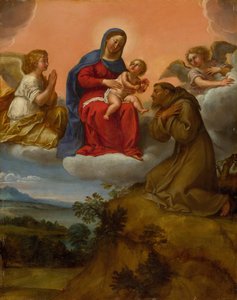 Jungfrau und Kind, verehrt von St. Franziskus, ca. 1606-1607 von Francesco Albani