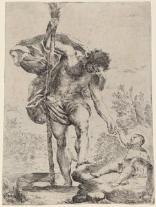 Der Heilige Christophorus reicht dem Jesuskind die Hand, 1650er von Francesco Amato