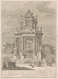 Die Seconda Macchina für die Chinea von 1782: Ein ländliches Fest bei Nacht von Francesco Barbazza
